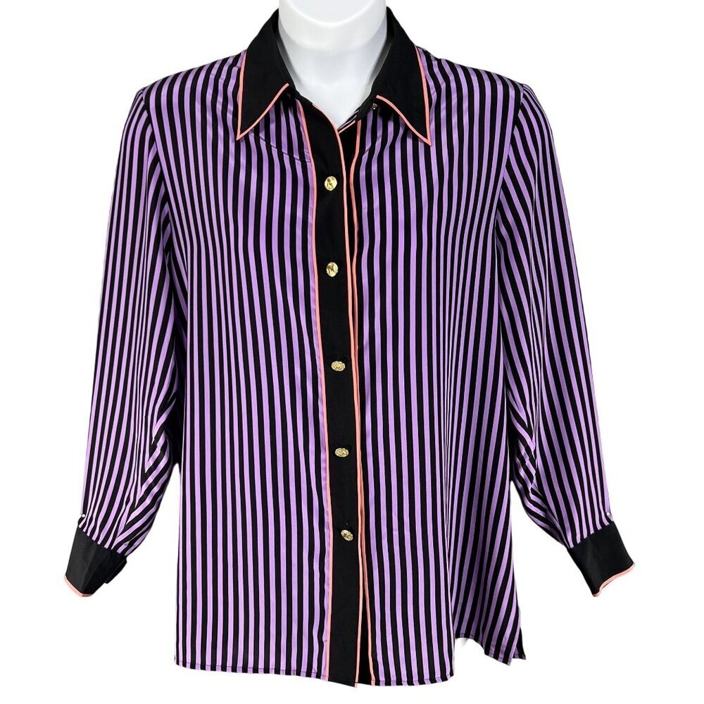 Bob Mackie Purple and Black Striped Tunic